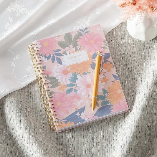 Blue Sky 2025-2026 Weekly and Monthly Academic Year Planner Calendar, July 2025 - June 2026, 5.8" x 8.6", Flexible Cover, Wirebound, Laminated Tabs, Storage Pocket, Daisy Garden