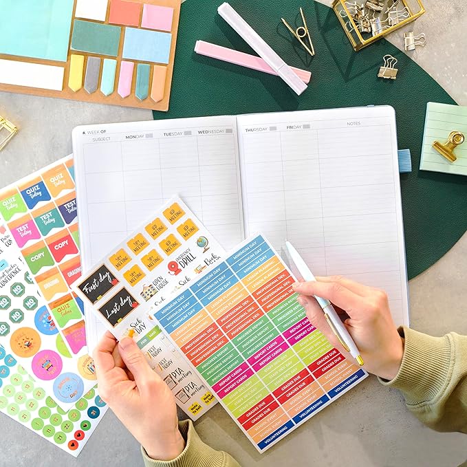 Clever Fox Teacher Planner – School Year Planner with Calendars & Lesson Plans – Teacher Plan Book for Classroom & Homeschool Organization - Undated, 7x10″, Hardcover (Periwinkle)