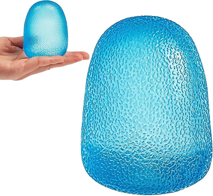 GummiFlex Mega Sensory Stress Toy – High-Density Gel-Filled, Slow-Rising, Textured Fidget Toy for Stress & Anxiety Relief, Hand Workout – ADHD, Autism, Office & Students – 3.5", 1Pc, Blue