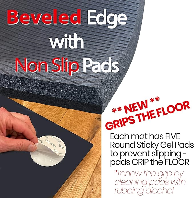 iPrimio Anti Fatigue Standing Mat, 1-inch Thick - Air Soft Ergonomic, Kitchen Sink Mat, Cushioned & Non-Slip Mats, for Standing Desk & Floor Comfort (36"x24")