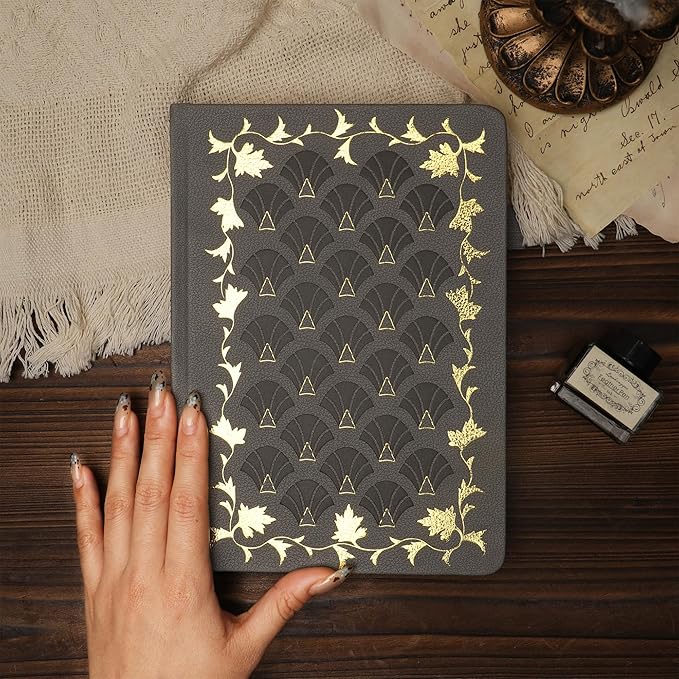TIEFOSSI Bullet Dot Journal, Vintage Journal Notebook for Women Men, 160 GSM 192 Premium Pages, A5 Hardcover Journaling Notebooks Gift, for Travel Office Daily Writing