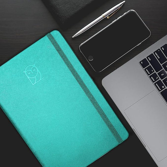 Undated Daily Planner – 3-Month A5 Productivity Organizer with Full Page Per Day, Hourly Schedule, Goal Setting, Habit Tracker, Weekly & Monthly Pages – Hardcover Time Management Notebook (Turquoise)