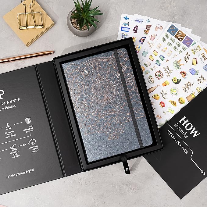 Legend Weekly Planner Premium – Undated Weekly, Monthly & Budget Planner – Life Organizer for Time Management & Productivity, A5 (Mystic Gray)