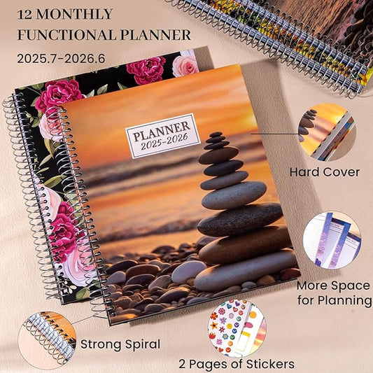 CAGIE Planner 2025-2026 for Women, July 2025-June 2026 Calendar Planners Weekly and Monthly 8.5 x 11 Large 25-26 Hourly Daily Yearly Academic Agenda with Stickers Hardcover