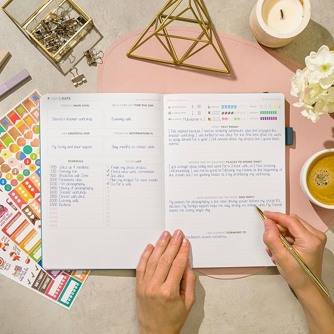 Clever Fox Self-Care Journal – Wellness & Daily Reflection Notebook – Mental Health & Personal Development – Self-Care, Meditation & Mood Journal for Women & Men – Large (Aquamarine)