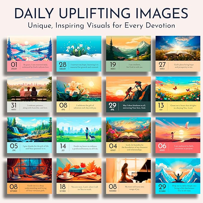 RYVE Inspirational Desk Calendar with Prayers, Blessings, and Devotions – Christian Gifts, Religious and Spiritual Gifts for Women, Christian Desk Decor, Inspirational Gifts