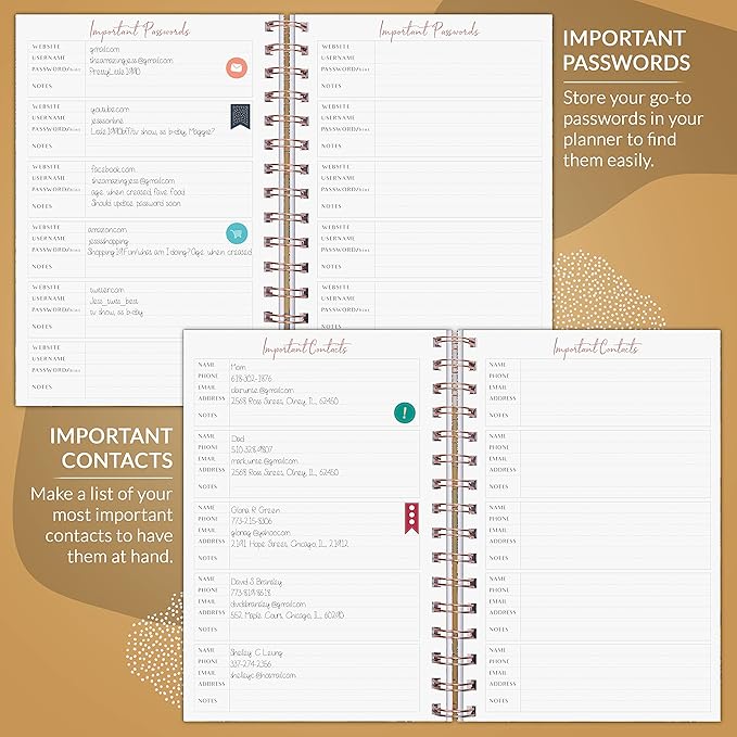 PLANBERRY Weekly Planner – Undated Life Organizer & Budget Planner – Time Management, Goal Setting, To-Do List, Work-Life Balance & Habit Tracker – 6.1″ x 8.1″ (Golden Jungle)