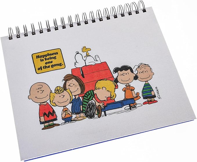 Graphique Peanuts Gang Weekly Desk Pad, Hardcover Undated Planner, 8” x 10” Spiral Notebook