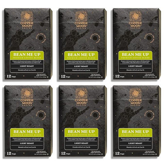 Copper Moon Single Serve Coffee Pods for Keurig K-Cup Brewers, Light Roast, Bean Me Up Blend, 72 Count