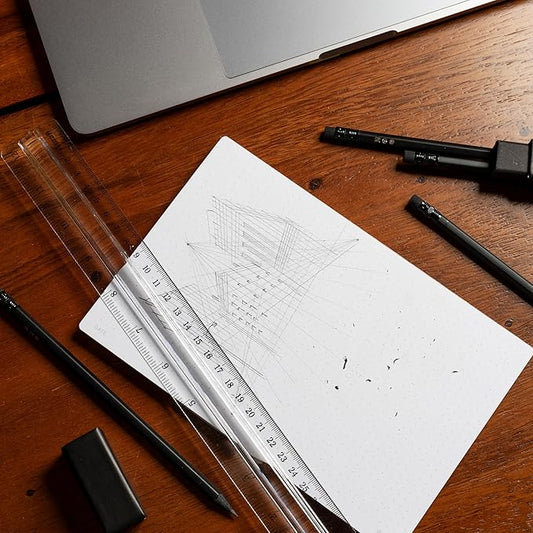 Notsu Dot Grid Desk Notepad 2 Pack | Minimalist Dotted Memo Mouse Pads with Premium Thick Paper, Small 5.5" x 8.5"