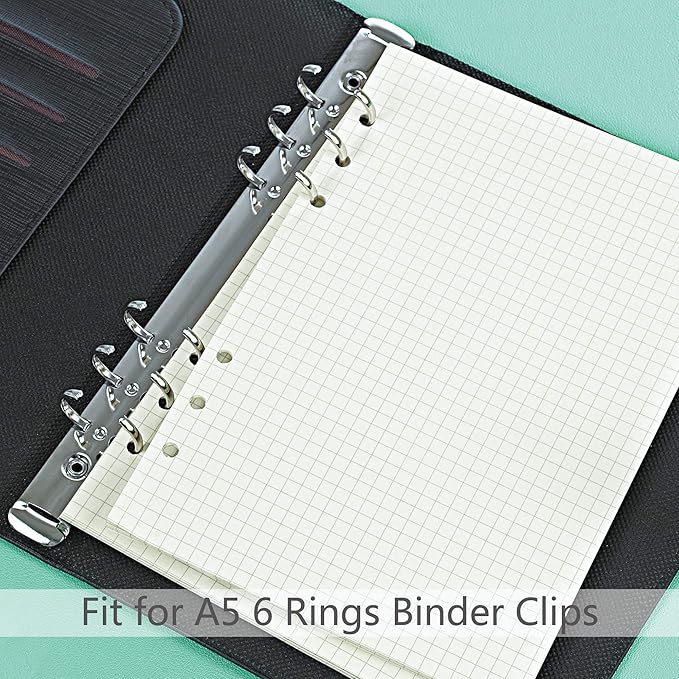 135 Sheets Planner Refill Paper 5mm Squared Inserts Paper A5 6 Holes Binder Grid Notepaper for Filofax Bullet Journals Diary (8.26x5.59 Inch)