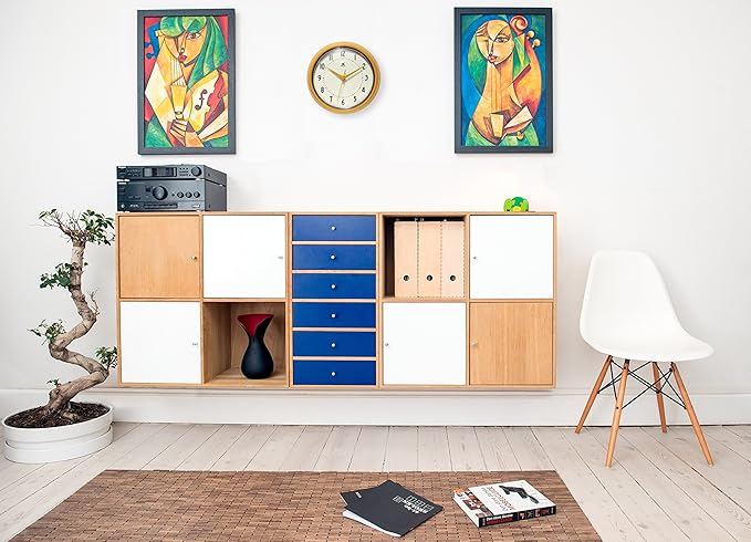 Infinity Instruments Retro 9 inch Silent Sweep Non-Ticking Mid Century Modern Kitchen Diner Wall Clock Quartz Movement Retro Wall Clock Decorative (Saffron Yellow)