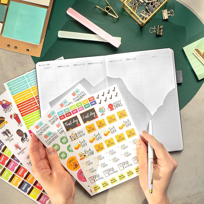 Clever Fox Teacher Planner – School Year Planner with Calendars & Lesson Plans – Teacher Plan Book for Classroom & Homeschool Organization - Undated, A5 Size, Hardcover (Gray)