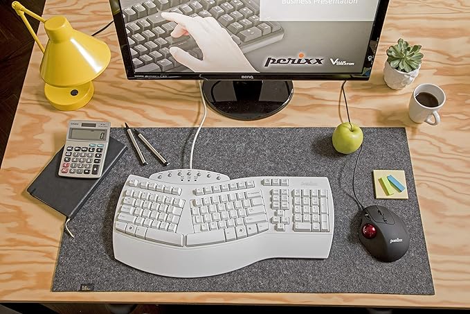 Perixx PERIBOARD-512W Periboard-512 Ergonomic Split Keyboard - Natural Ergonomic Design - White - Bulky Size 19.09"X9.29"X1.73", US English Layout