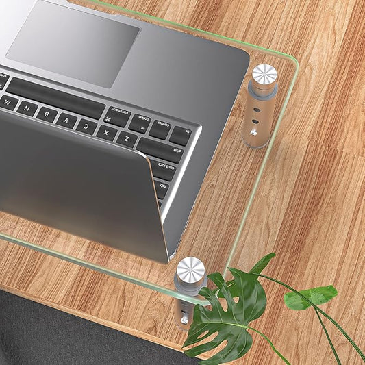 Hemudu Monitor Stand -3 Adjustable Height Monitor Riser, Computer Monitor Stand, Desktop Organizer, Monitor Stand Riser for PC, Computer, Laptop Clear
