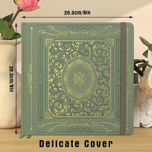 TIEFOSSI Dotted Journal Notebook, Dot Grid Notebook for Women Men, Hardcover PU Leather Journal, 160 GSM Thick Paper, 160 Numbered Pages with Gold Edges, 8 x 8 Square Diary