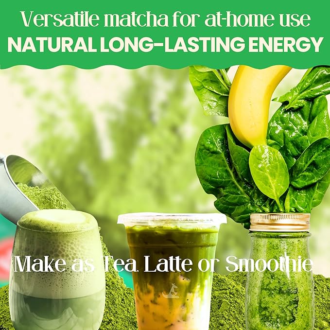 Japanese Ceremonial Grade Matcha 50g (25 Servings, 70mg Caffeine) | Green Tea Powder, Coffee Replacement for Energy, Calm Focus & No Jitters or Crash | Perfect for Lattes, Smoothies, Detox | Miaroo