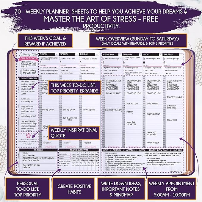 2025-2026 Planner Weekly and Monthly | 16-Month Life Planner to Increase Focus & Productivity | Reduce Overwhelm & Achieve Your Biggest Goals | Include Gift Box & Stickers | Sep 2025-Dec 2026
