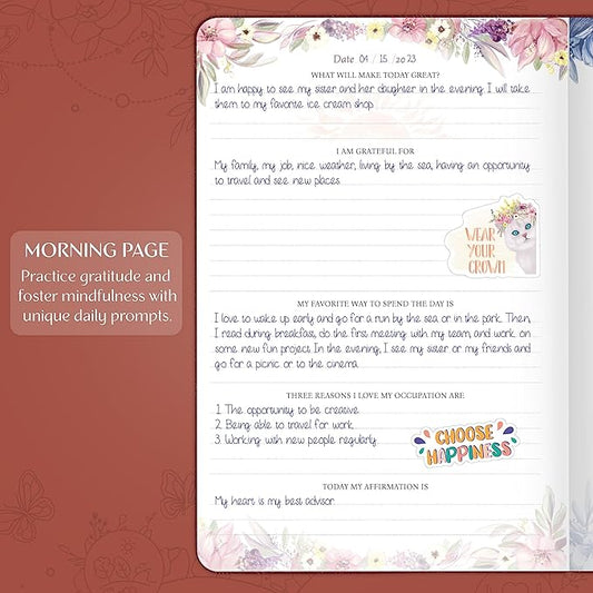 Legend Gratitude Journal – Guided Daily Journal to Foster Positivity & Happiness – Grateful Notebook to Write In – Inspirational Affirmation & Thankful Notebook – Hardcover (Wine Red)