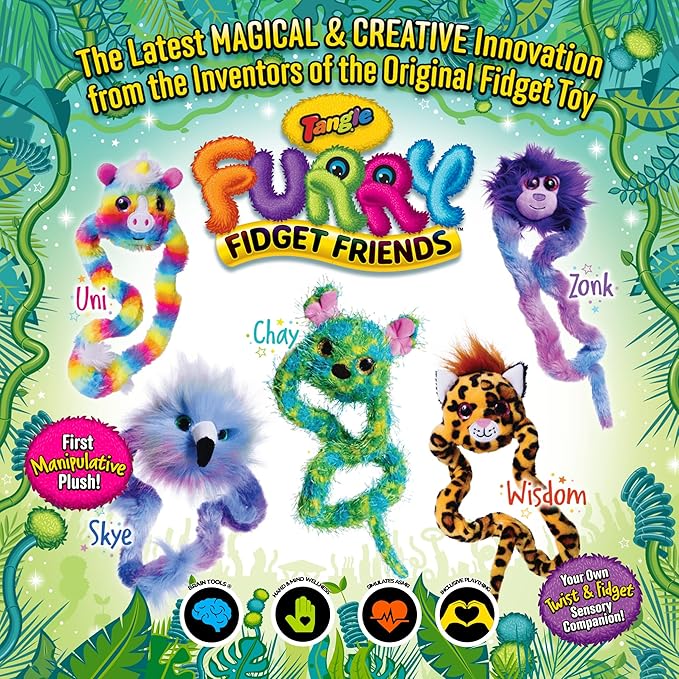 Tangle Furry Fidget Friends - New! Chay The Bear - Plush Tangle Fidget Toy Furry Friend - Magical, Creative Creatures from The Tanglonia Universe - Take Your Furry Fidget Friend with You Everywhere!