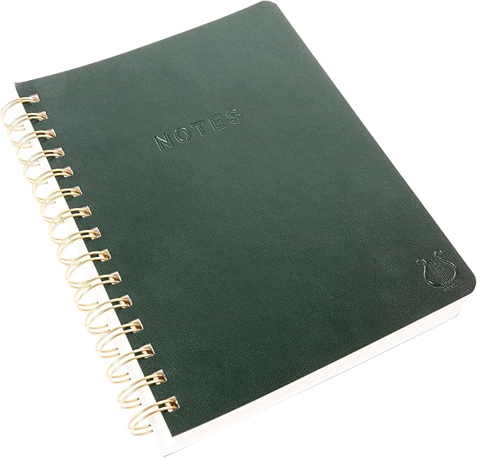 Graphique Apollo Vegan Leather Journal, Spiral Notebook for Writing, 192 Lined Pages, 6” x 8”