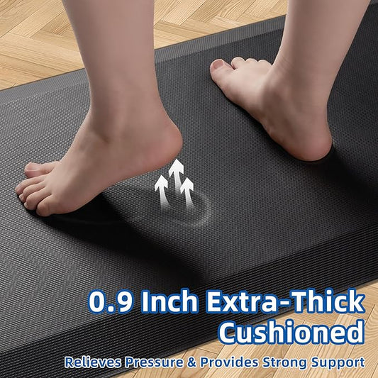 Anti Fatigue Kitchen Mats for Floor, 9/10 Extra Thick Cushioned Standing Desk Mat, Comfort Memory Foam Ergonomic Kitchen Rugs and Mats Non-Slip Waterproof for Office, Kitchen, Sink, 20" x 39"