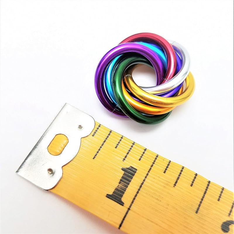 Möbii Fidget Ball (Solid Color): Quiet Mobius ADHD Anxiety Stim Stress Relief Toy Tool for Home Travel Office or Desk (Small, Half, Ruby)