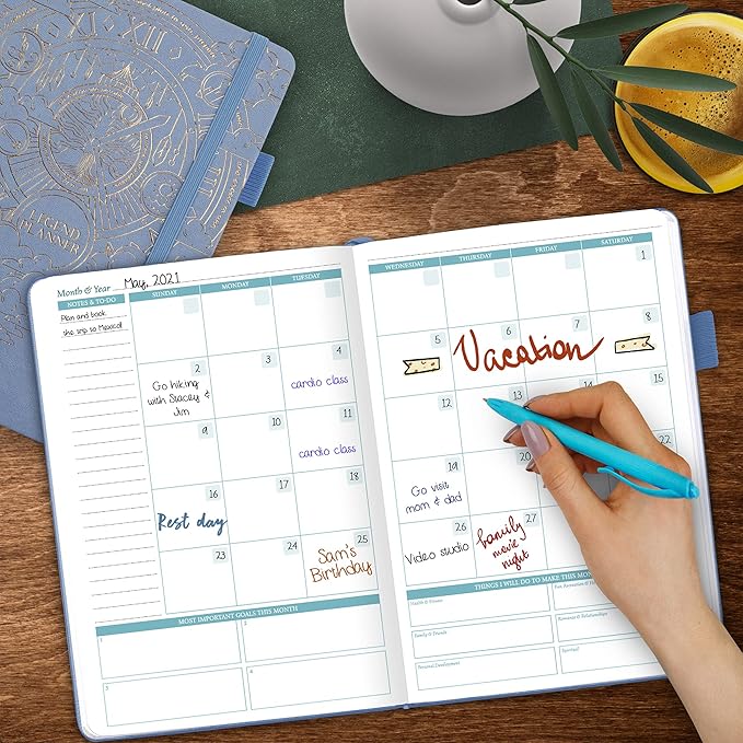 Legend Weekly Colorful Planner 2nd Edition – Undated Life & Work Agenda Journal for Time Management, Goal Setting, Productivity, Tasks & To Do Lists – A5 size, 5.8 ″ x 8.3″, Hardcover – Periwinkle