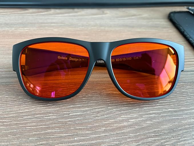 Goiteia Orange Blue Light Blocking Fit Over Glasses-Amber Blue Light Glasses Over Glasses for Better Sleep/Eyes Strain