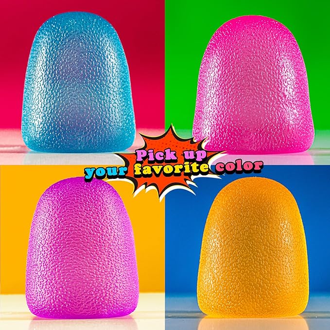 GummiFlex Mega Sensory Stress Toy – High-Density Gel-Filled, Slow-Rising, Textured Fidget Toy for Stress & Anxiety Relief, Hand Workout – ADHD, Autism, Office & Students – 3.5", 1Pc, Yellow