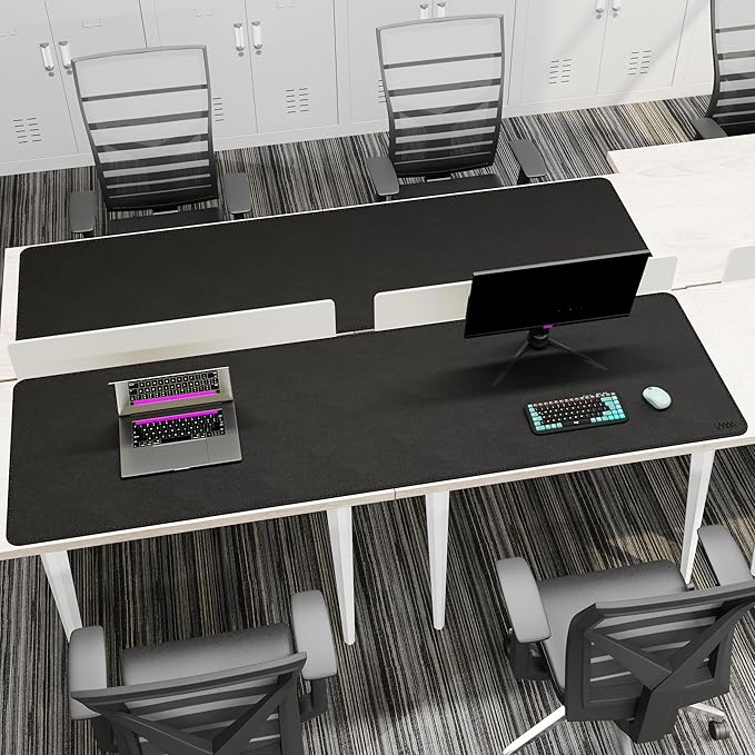 Vyaaa 78.7"x23.6" PU Leather Large Desk Mat (Black) - XXL Extended Mouse pad, Office Desk Protector, Non-Slip Computer Desk pad for Office, Gaming, Home