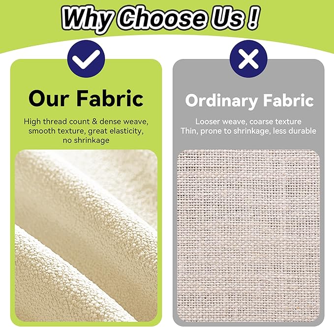 Royal Shade Custom Size Cushion Cover - Replaceable for Bench, Chair, Sofa, Indoor/Outdoor Furniture, Window Seat - Choose Colors/Fabrics (Custom Sizes) (6 Inch Thick)