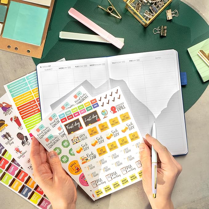 Clever Fox Teacher Planner – School Year Planner with Calendars & Lesson Plans – Teacher Plan Book for Classroom & Homeschool Organization - Undated, A5 Size, Hardcover (Mystic Blue)