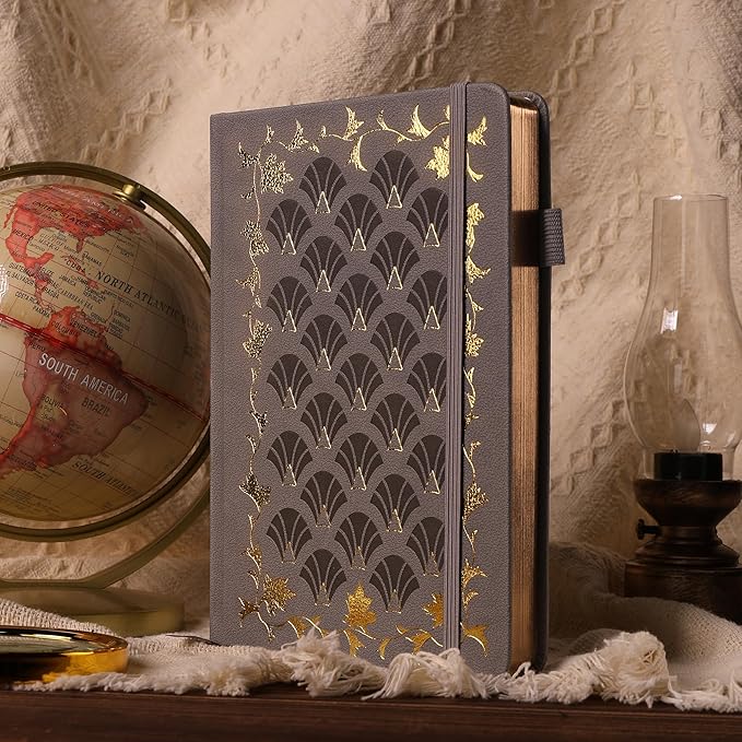 TIEFOSSI Bullet Dot Journal, Vintage Journal Notebook for Women Men, 160 GSM 192 Premium Pages, A5 Hardcover Journaling Notebooks Gift, for Travel Office Daily Writing