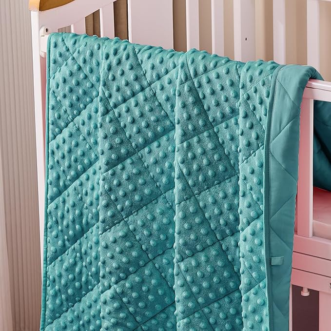 yescool Weighted Blanket Kids 10 lb Teal Cooling Weighted Throw Blanket Minky Plush Heavy Blankets Microfiber Small Blankets Fleece Warm Weighted Comforter, 40 * 60in