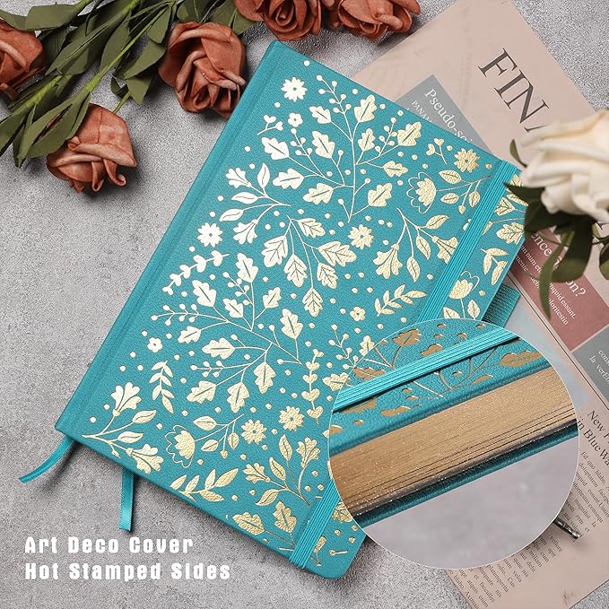 TIEFOSSI Bullet Dot Journal, Vintage Journal Notebook for Women Men, 160 GSM 192 Premium Pages, A5 Hardcover Journaling Notebooks Gift, for Travel Office Daily Writing