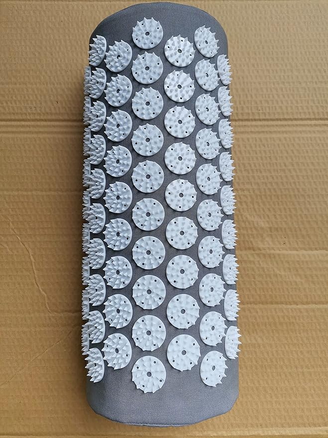 Acupressure Massager Pillow Acupuncture Massage Neck Back Head Pain Relief, Relieves Muscle Stress Relaxation, Grey