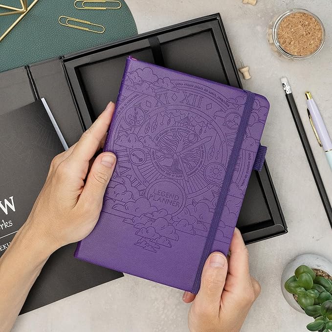 Legend Weekly Planner Premium – Undated Weekly, Monthly & Budget Planner – Life Organizer for Time Management & Productivity, A5 (Purple)
