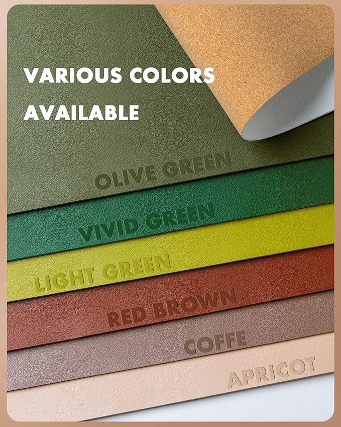 YSAGi Double-Sided Desk Pad, 31.5"x15.7"Leather Desk Mat, Eco Cork Desk Pad Protector,Large Mouse Pad,Waterproof Desk Blotter for Office/Home(Apricot)