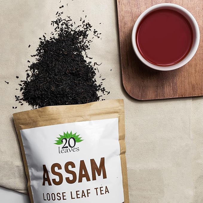 Assam Loose Leaf Black Tea - 100% Certified Organic - 8oz Pouch - Resealable Bag - 1 Pack