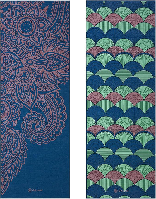 Gaiam Yoga Mat - Premium 6mm Print Reversible Extra Thick Non Slip Exercise & Fitness Mat for All Types of Yoga, Pilates & Floor Workouts (68" x 24" x 6mm Thick)