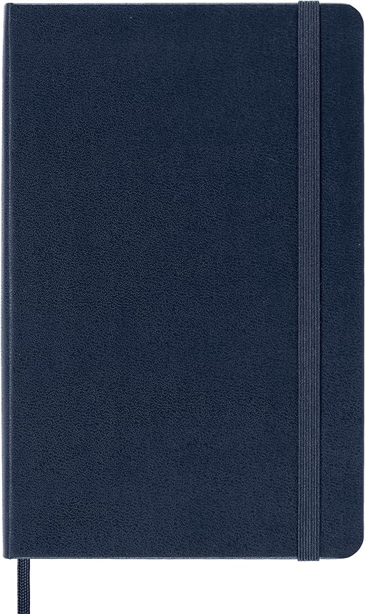 Moleskine Classic Notebook, Hard Cover, Medium (4.5" x 7") Ruled/Lined, Sapphire Blue, 208 Pages