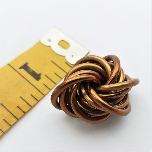 Möbii Fidget Ball (Solid Color): Quiet Mobius ADHD Anxiety Stim Stress Relief Toy Tool for Home Travel Office or Desk (Small, Full, Caramel)