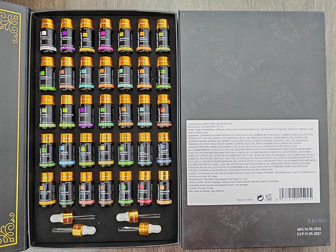 35x5ML Essential Oil Gift Set, Pure Essential Oils for Diffusers Massage, Fragrance Oil Scented Oil for DIY Soap Candle Making