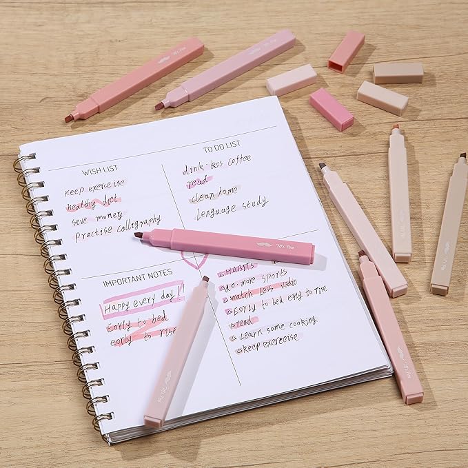 Mr. Pen- Aesthetic Highlighters, 8 pcs, Chisel Tip, Vintage Colors, No Bleed Bible Highlighter Pastel, Highlighters Assorted Colors