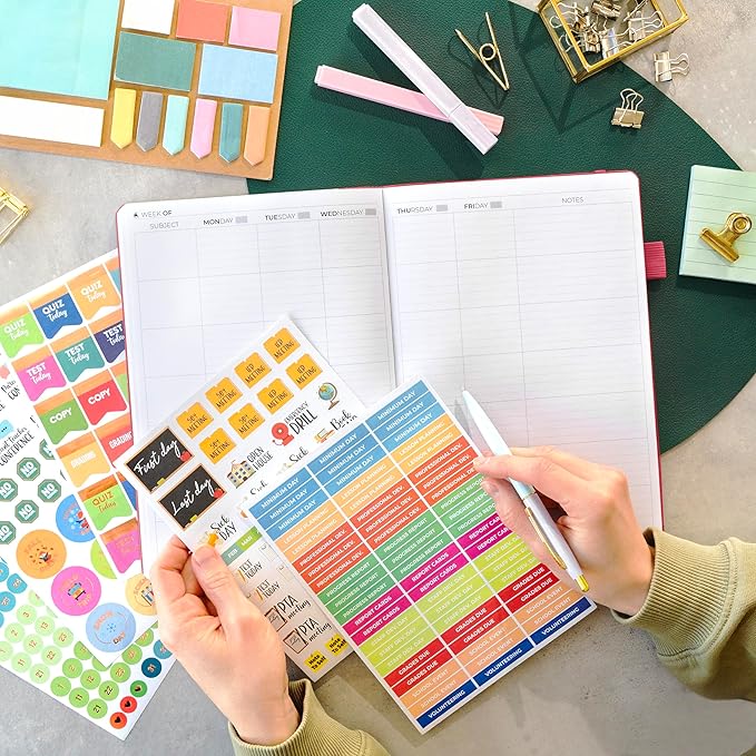 Clever Fox Teacher Planner – School Year Planner with Calendars & Lesson Plans – Teacher Plan Book for Classroom & Homeschool Organization - Undated, 7x10″, Hardcover (Fuchsia)