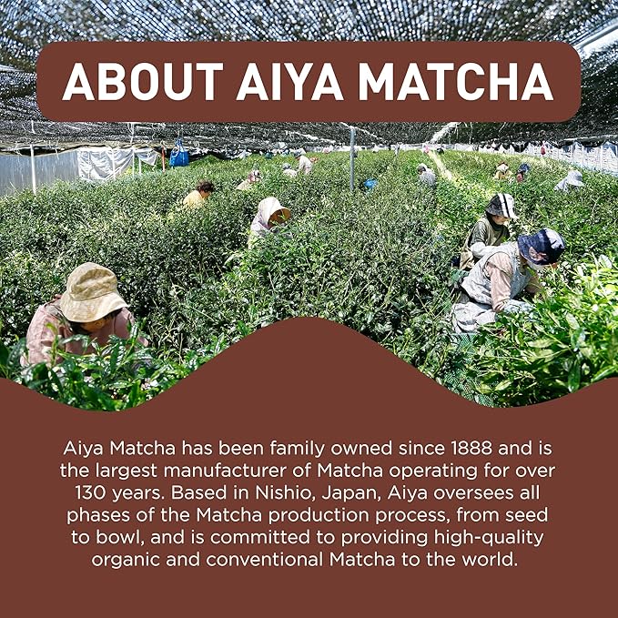 Aiya Japanese Sweetened Roasted Matcha To Go Sticks - Hojicha- Packets of Roasted Japanese Matcha Green Tea, Gluten-Free - For Lattes & Smoothies - 8 Single-Serving Sticks