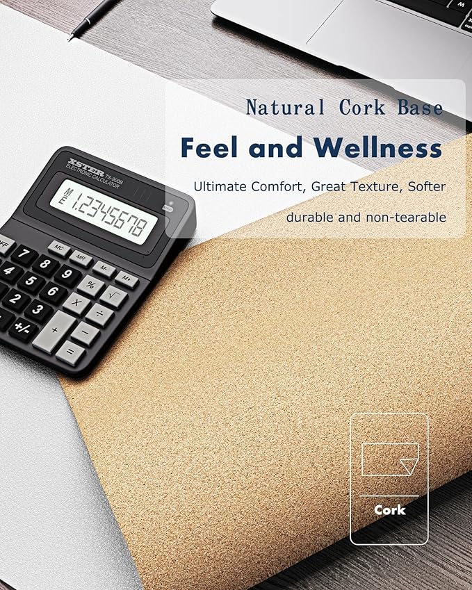 YSAGi Double-Sided Desk Pad, 35.4"x17"Leather Desk Mat, Eco Cork Desk Pad Protector,Large Mouse Pad,Waterproof Desk Blotter for Office/Home(White)