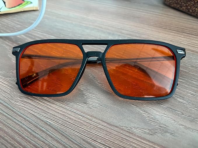 Goiteia Orange Blue Light Blocking Glasses-Retro 70s Blue Light Glasses for Men Women, Easier Sleep and Migraine Relief