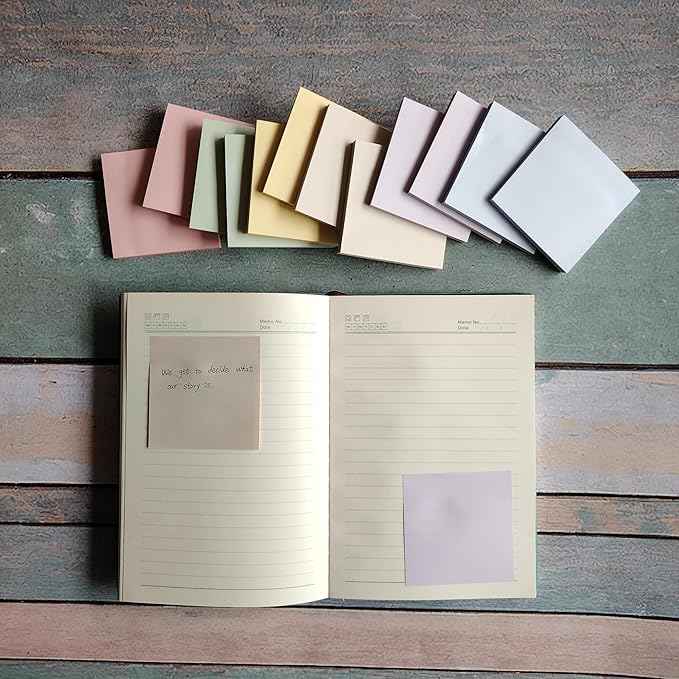 Sticky Notes 3x3 Inches (12 Pads/Total 720 Sheets), Morandi Colors Cute Sticky Notes Bulk, Easy to Post,Super Sticking Power Memo Pads for Home, Office
